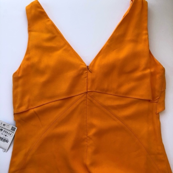 Zara Vibrant Orange mini sundress size medium - Picture 5 of 9